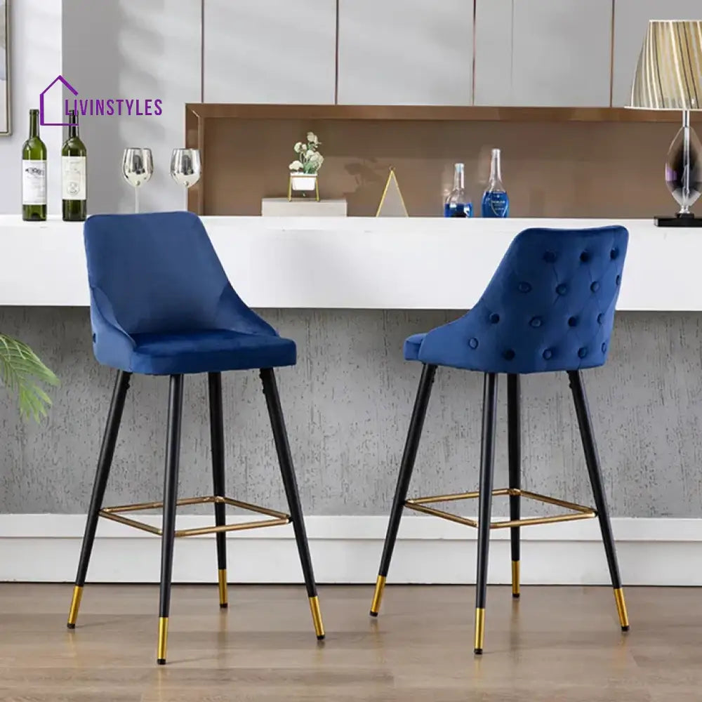 Blue Color Davan Bar Stool Set Of-1