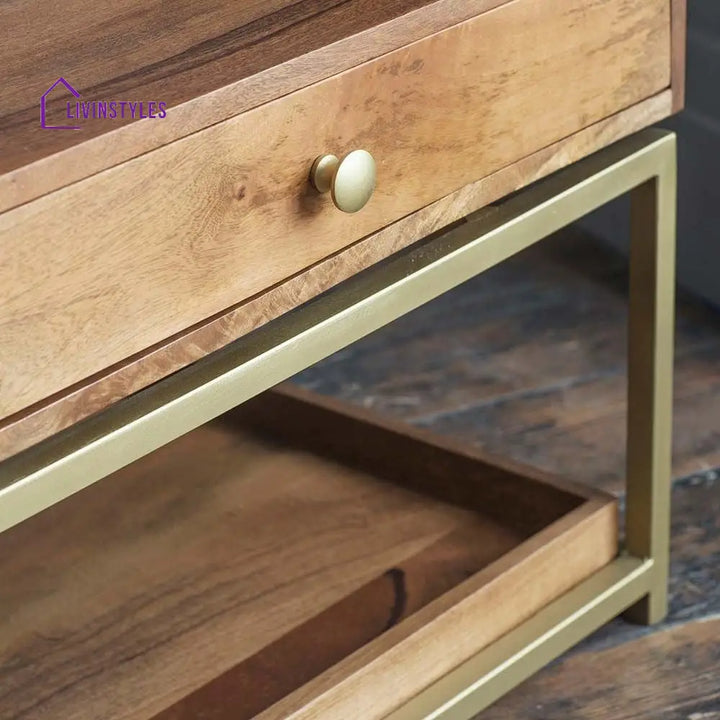 Siddharth Mango Wood Henley Coffee Table Stylish and Functional Centerpiece for Your Living Room (65D x 130W x 47H CM)