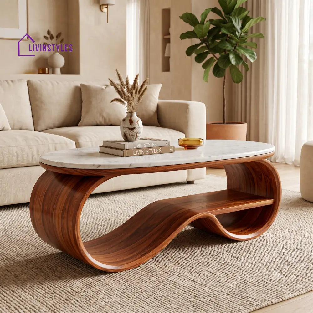 Sidonie Wooden Coffee Table for Living Room | Tea Table | Teapoy | Center table