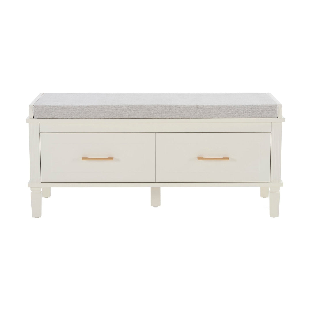 Esteban Mango Wood Storage Cupboard with Seat - White