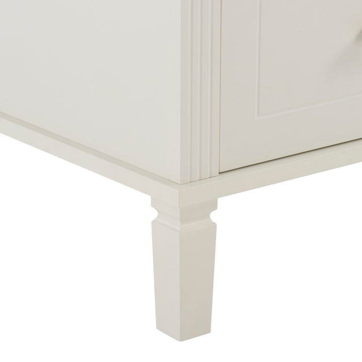 Esteban Mango Wood Storage Cupboard with Seat - White