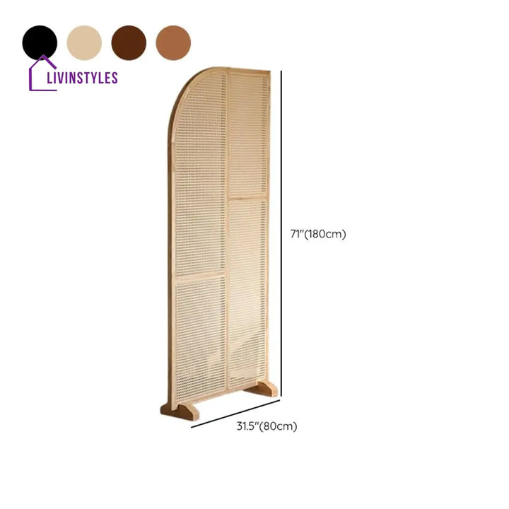 Sienna Wooden and Cane Weaving Room Partition for Living Room