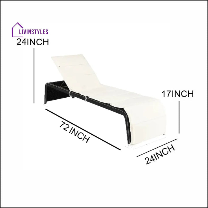 Sike Outdoor Swimming Poolside Lounger (Black) - Loungers