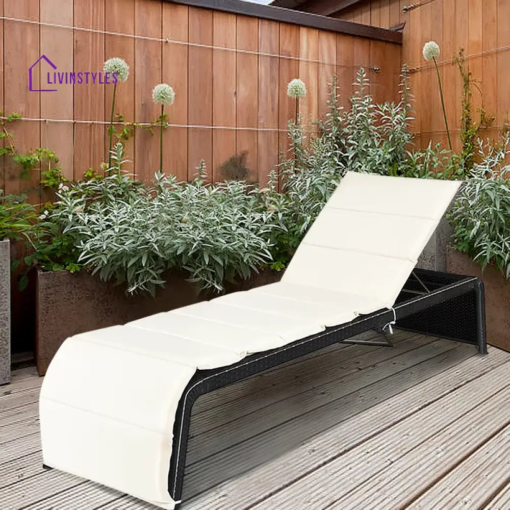 Sike Outdoor Swimming Poolside Lounger (Black) - Loungers