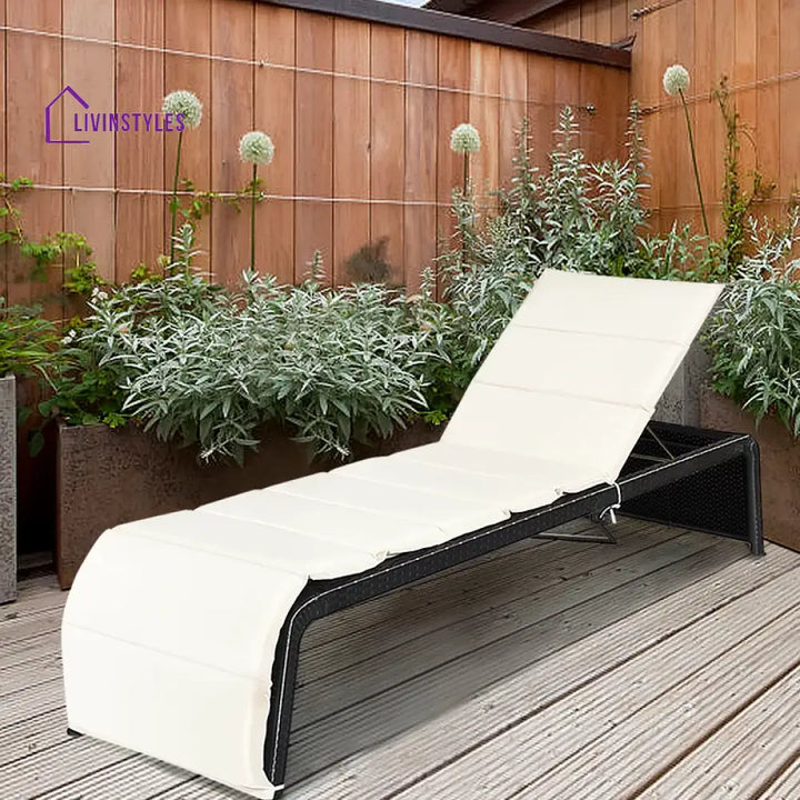 Sike Outdoor Swimming Poolside Lounger (Black) - Loungers