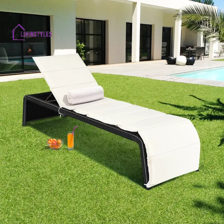 Sike Outdoor Swimming Poolside Lounger (Black) - Loungers
