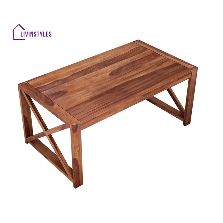 Sikha Sheesham Wood Cross Legs Coffee Table For Living Room