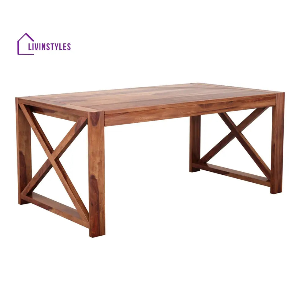 Sikha Sheesham Wood Cross Legs Coffee Table For Living Room