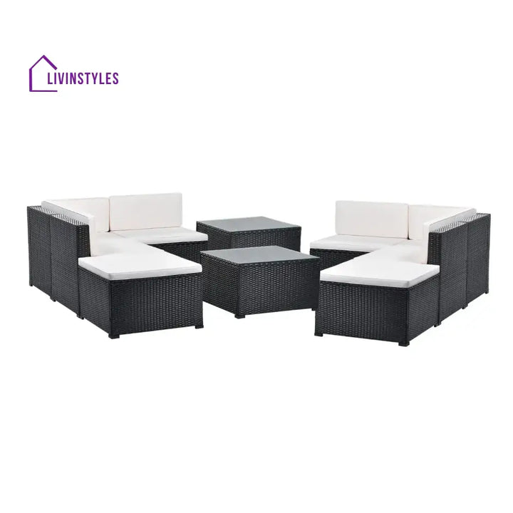 Silvia 8 Pieces Sectional Wicker Furniture Set - Sofa Set