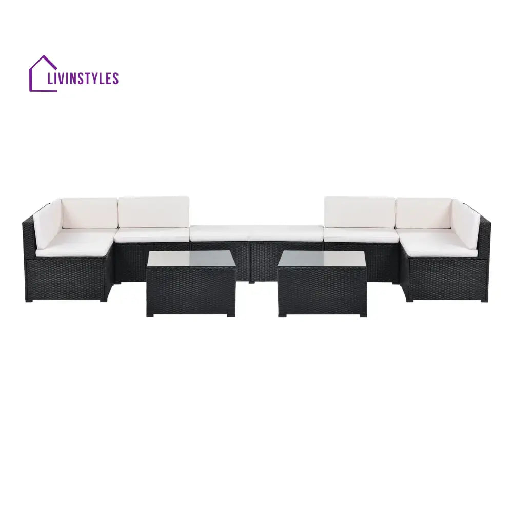 Silvia 8 Pieces Sectional Wicker Furniture Set - Sofa Set