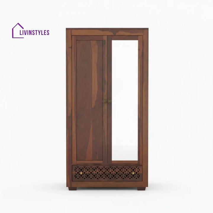 Silvia Sheesham Wood 2 door Wardrobe Walnut