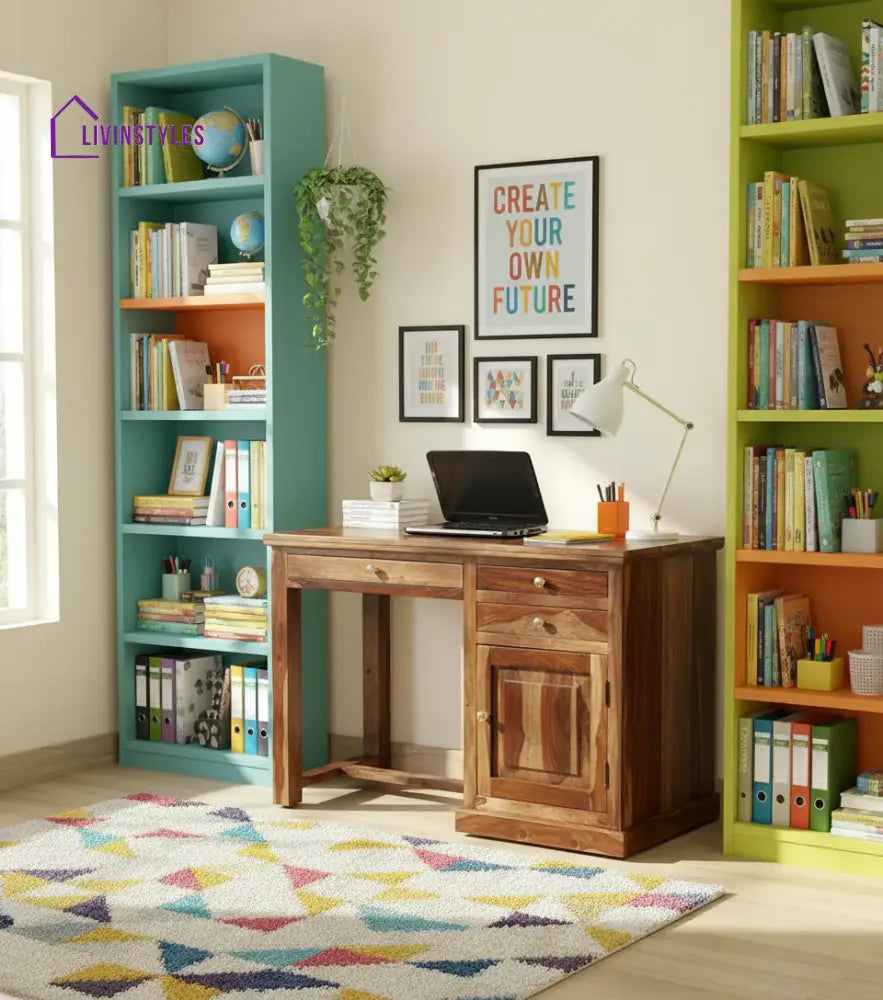 Silvia Solid Wood Study Table for Students Teak Study Table