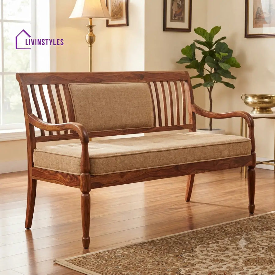 Silvia Wooden Bench for Living Room | Bedroom | Extra Seating