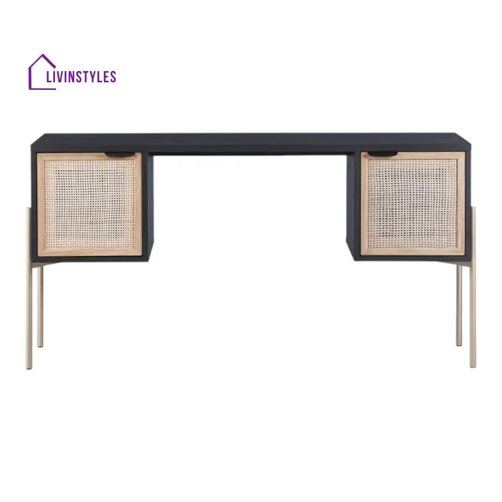 Jedi Mango Wood & Rattan Iron Console Table