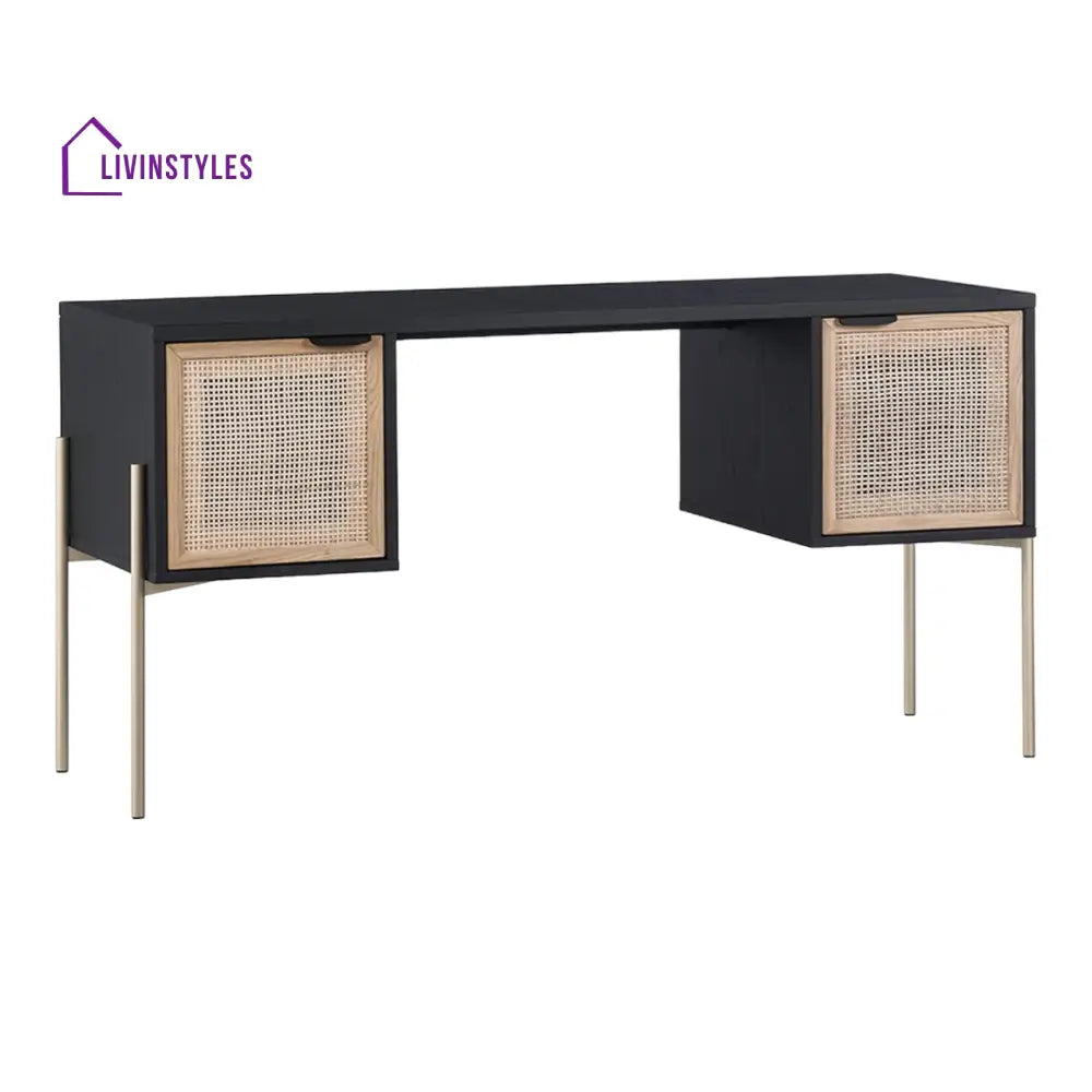 Jedi Mango Wood & Rattan Iron Console Table