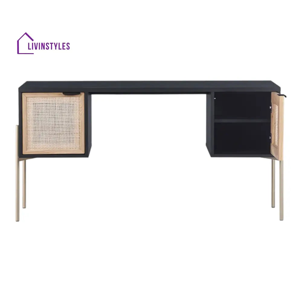 Jedi Mango Wood & Rattan Iron Console Table