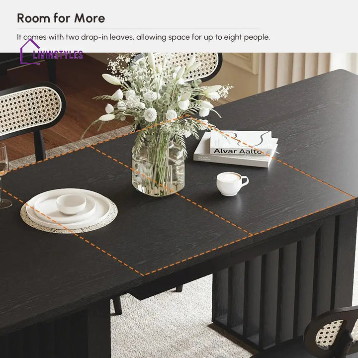Sima Solid Wood Extendable Dining Table Set - 6 Seater Dining Table Set