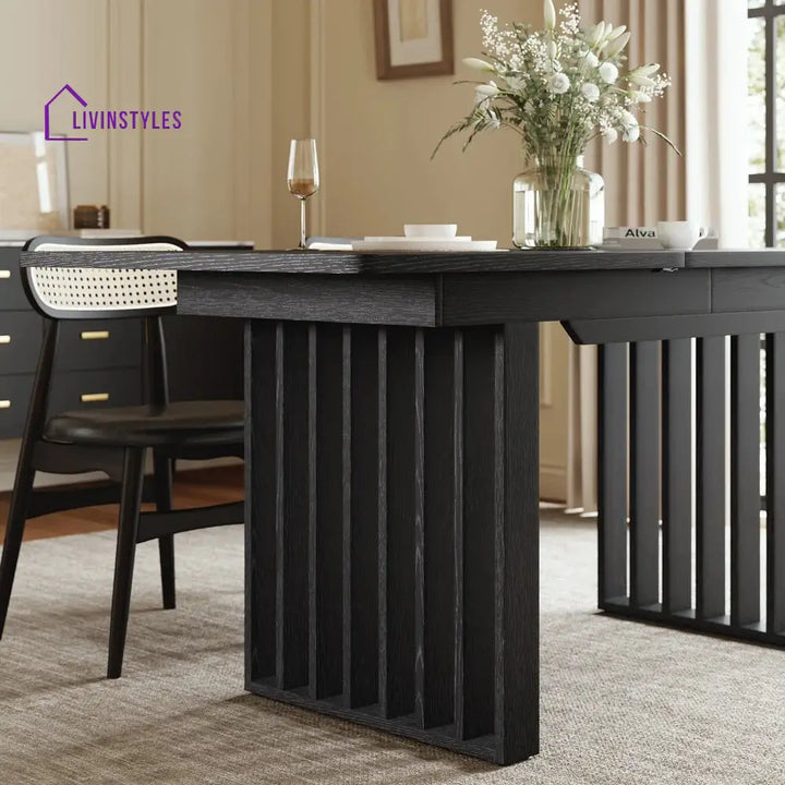 Sima Solid Wood Extendable Dining Table Set - 6 Seater Dining Table Set