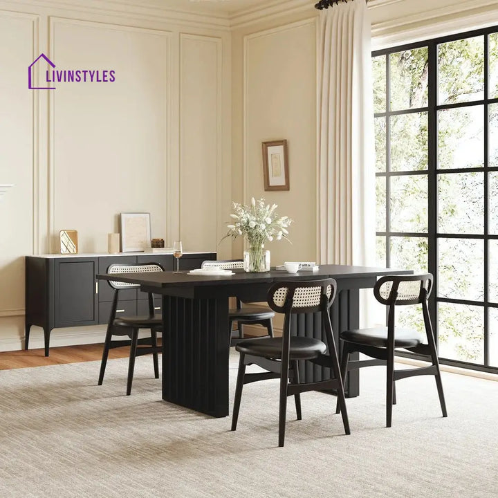 Sima Solid Wood Extendable Dining Table Set - 6 Seater Dining Table Set