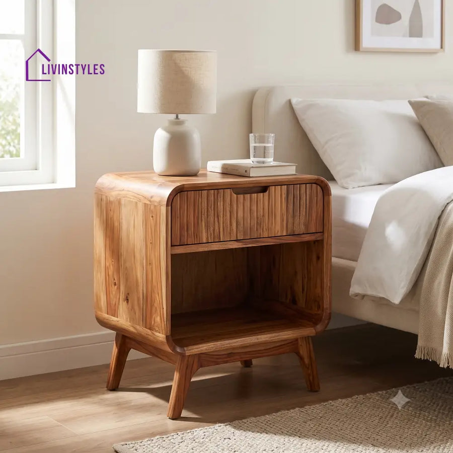 Simisola Premium Wooden Bedside Table | Side Table for Bedroom