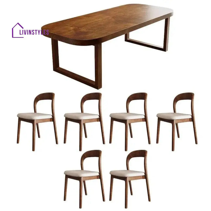 Simran 7 - Piece Solid Wood Sled Dining Set