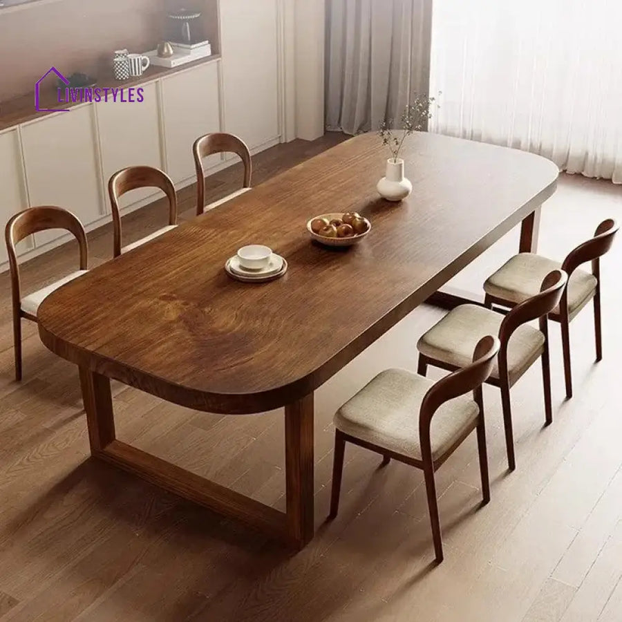 Simran 7 - Piece Solid Wood Sled Dining Set