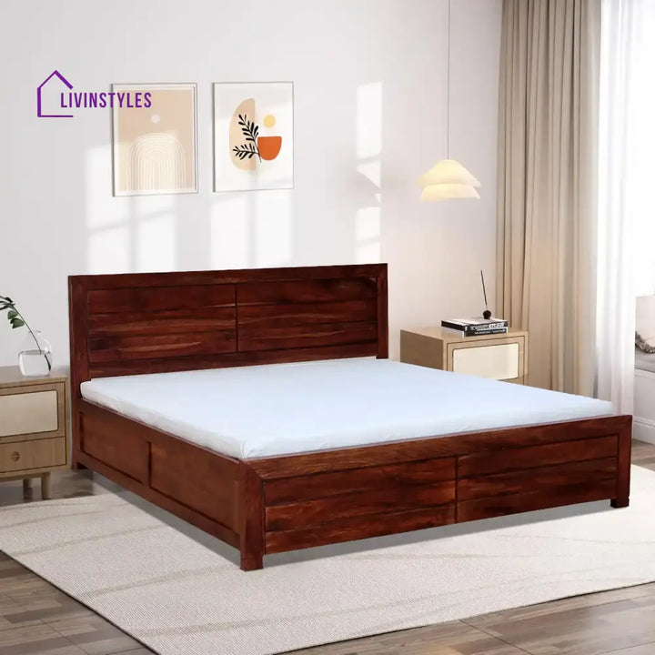 Moscow Indian Rosewood Hydraulic Storage Beds Queen / Honey Bedroom Furniture Sets