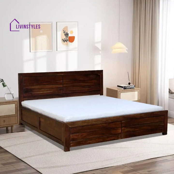 Moscow Indian Rosewood Hydraulic Storage Beds Queen / Teak Bedroom Furniture Sets