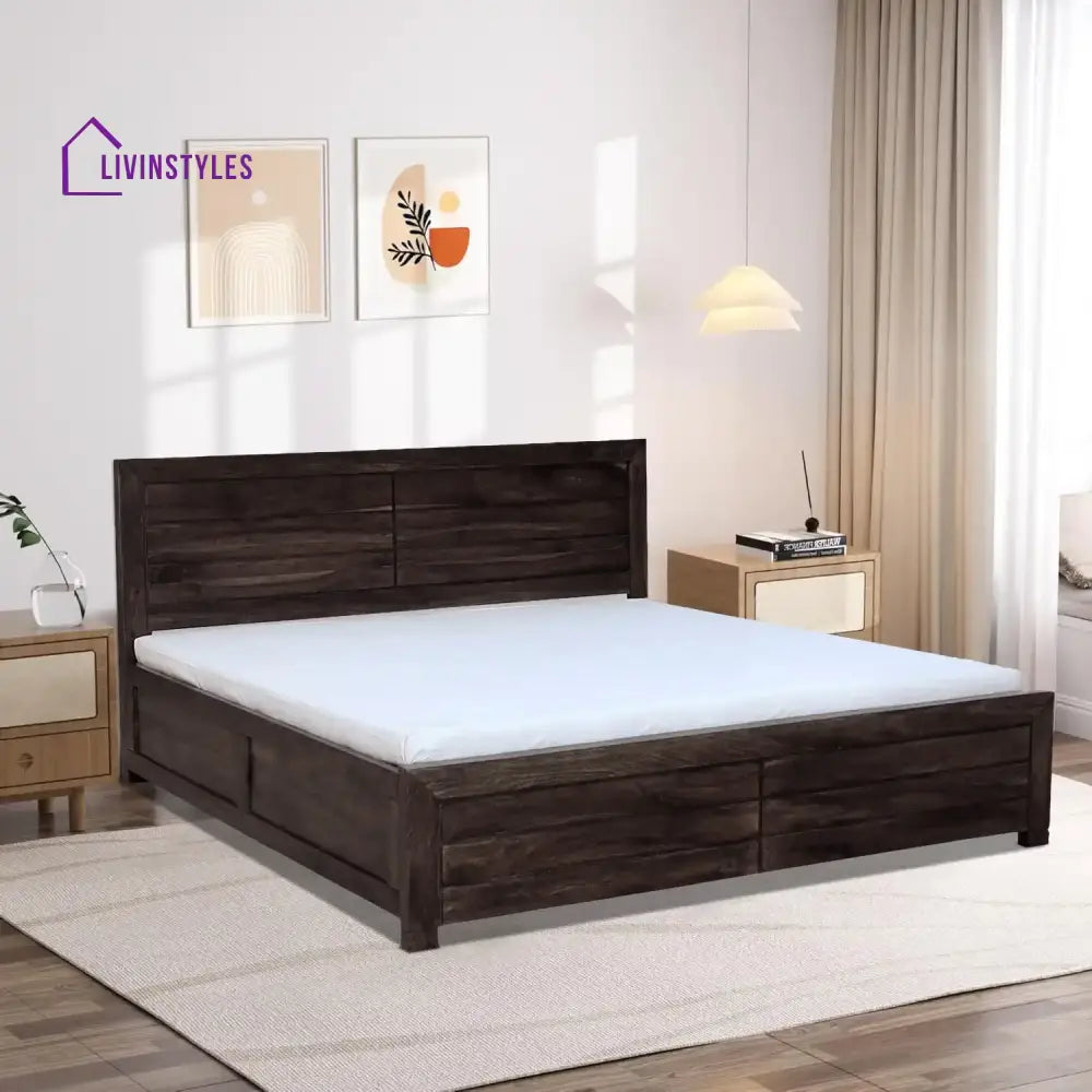 Moscow Indian Rosewood Hydraulic Storage Beds Queen / Walnut Bedroom Furniture Sets