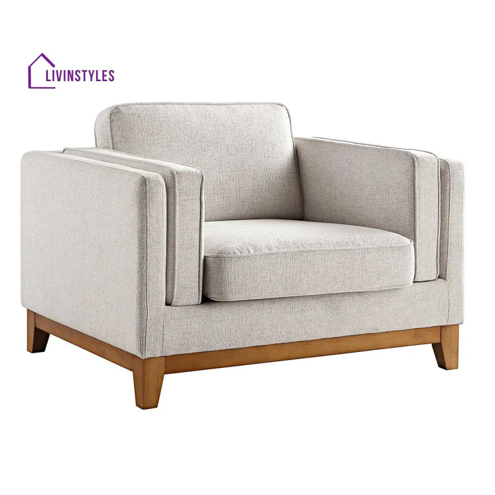 Dipley Oatmeal Fabric Sofa 1-Seater Armchairs