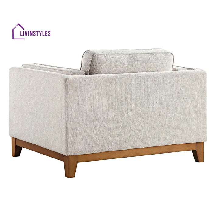 Dipley Oatmeal Fabric Sofa 1-Seater Armchairs