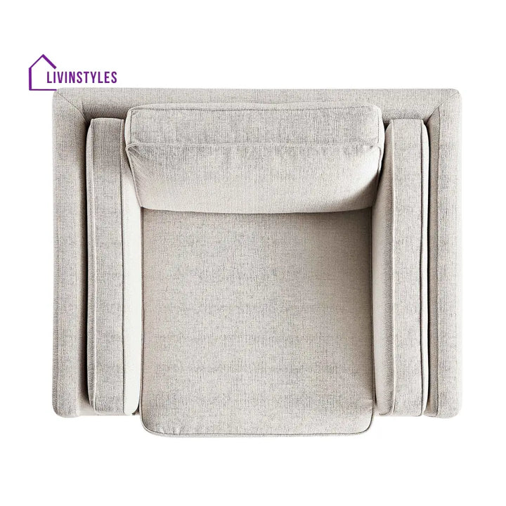 Dipley Oatmeal Fabric Sofa 1-Seater Armchairs