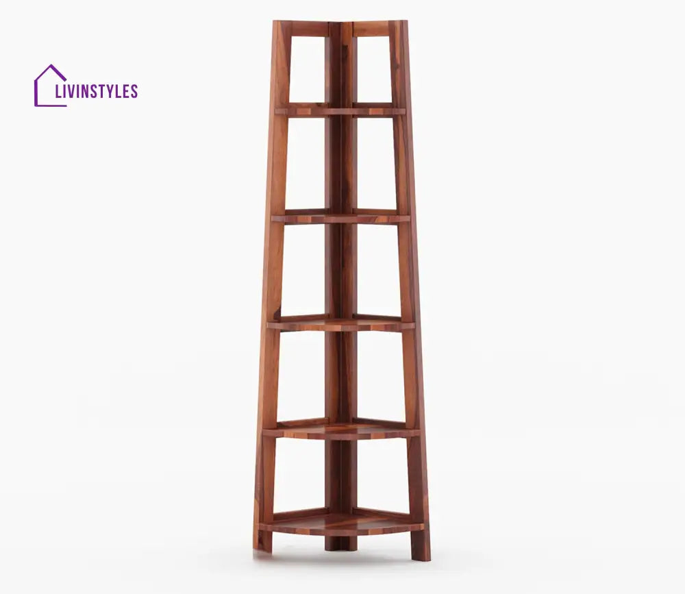 Simran Sheesham Wood Book Shelf (Honey Finish