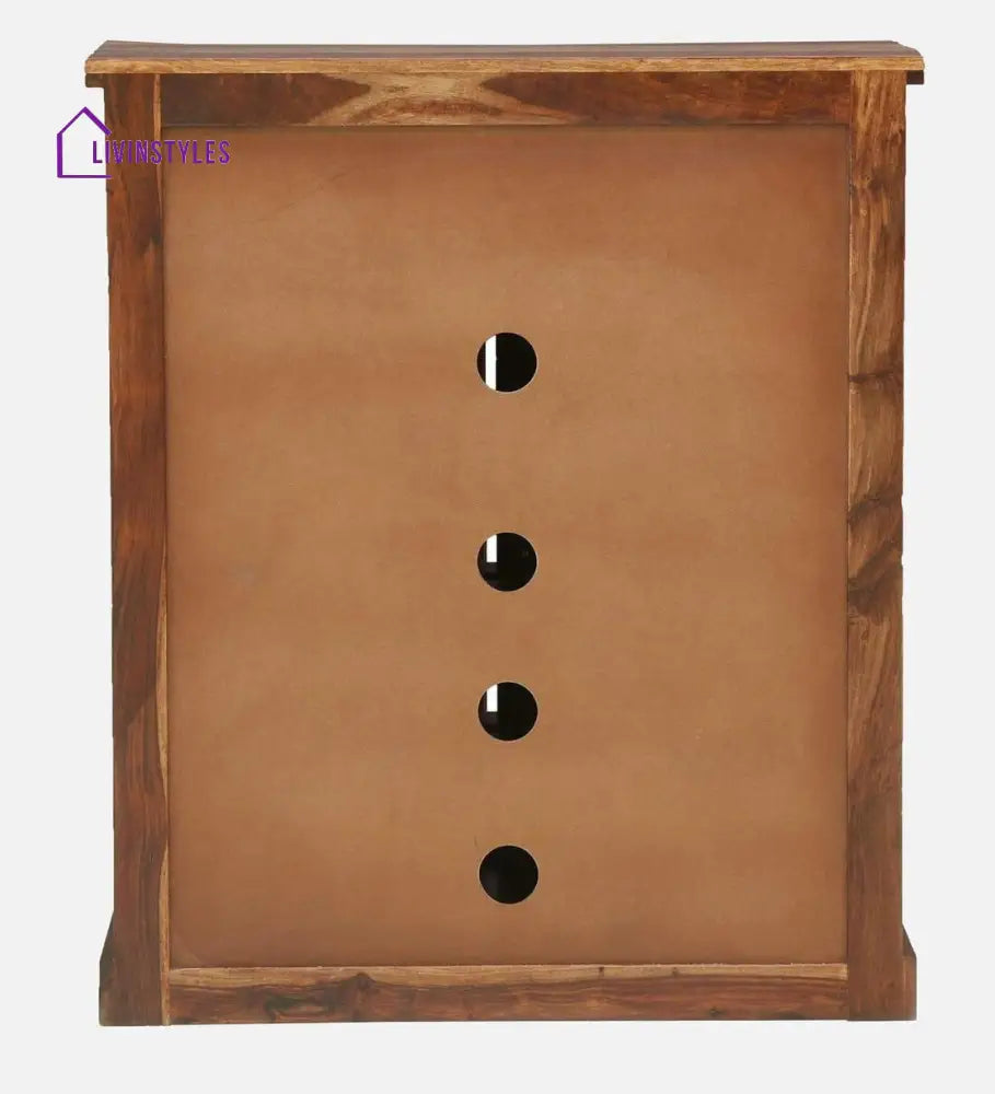 Siramika Sheesham Wood Shoe Cabinet In Rustic Teak Finish