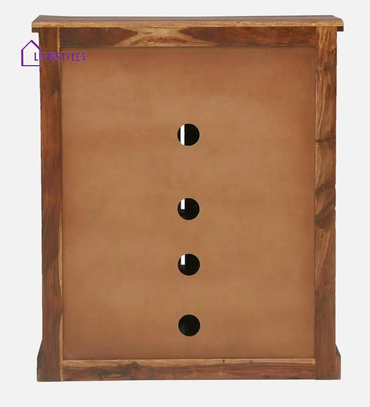 Siramika Sheesham Wood Shoe Cabinet In Rustic Teak Finish