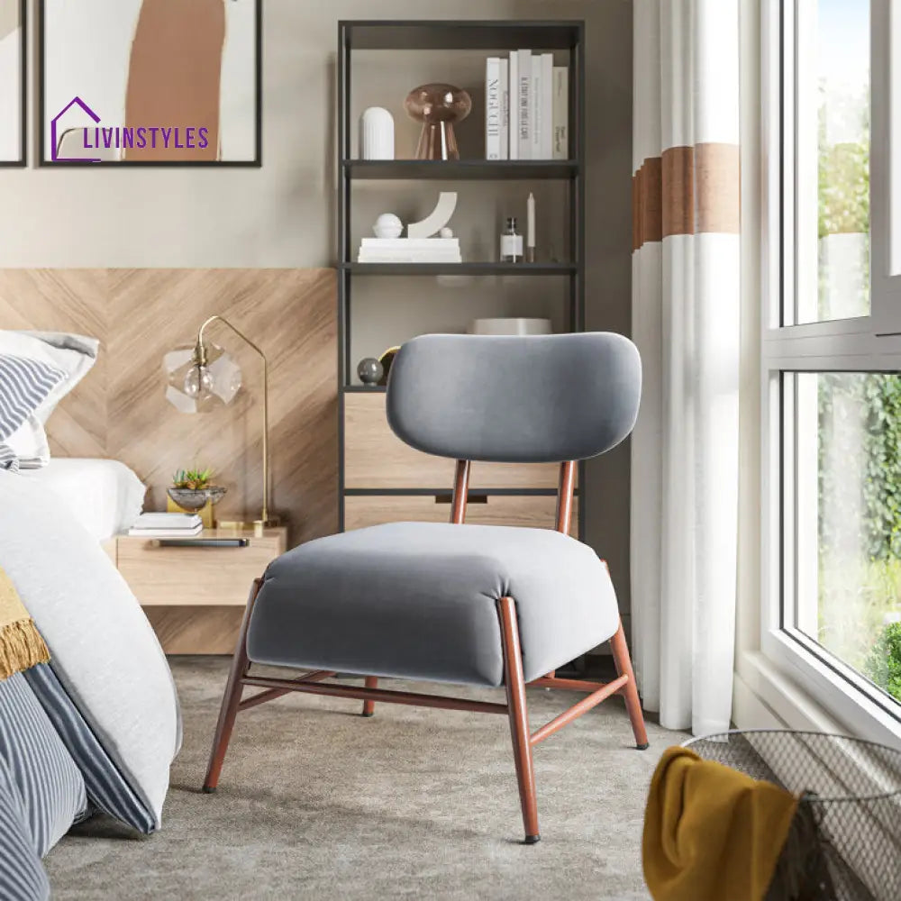 Sitanshi Solid Wood and Fabric Arm Chair | Living Room Chair | Lounge Chair