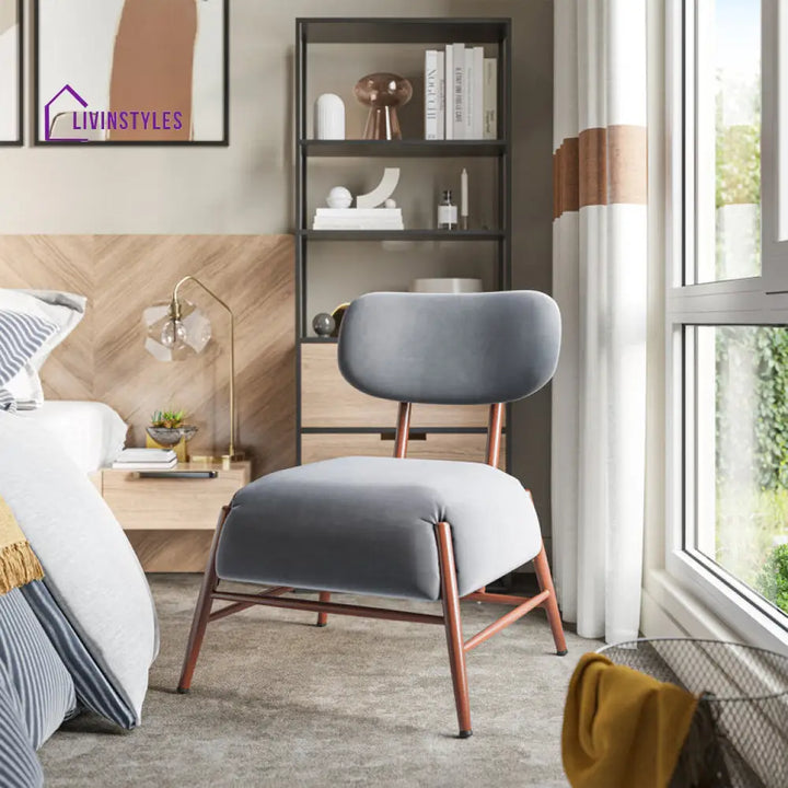 Sitanshi Solid Wood and Fabric Arm Chair | Living Room Chair | Lounge Chair