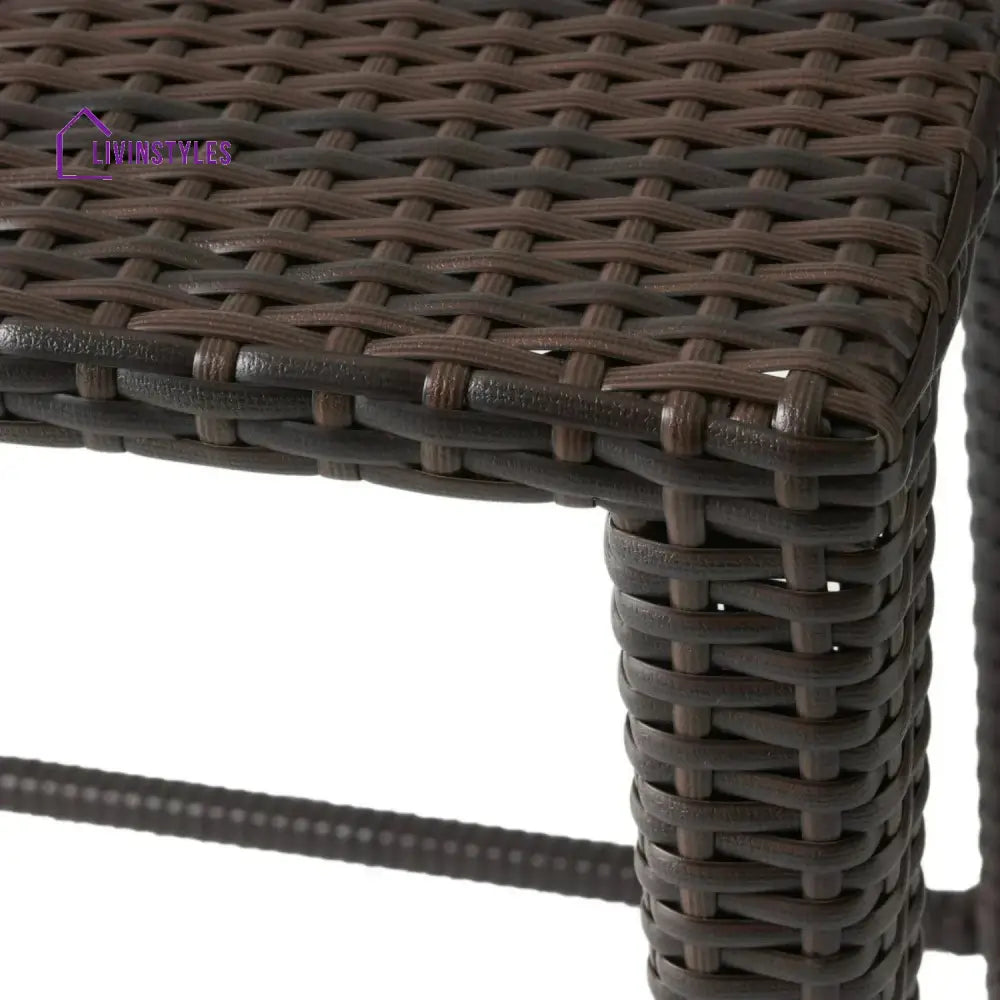 Sitara 3-Piece Wicker Garden Bistro Set in Dark Brown - Table
