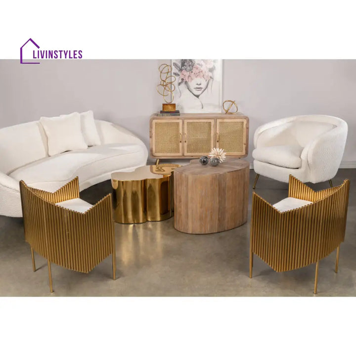 Sitara Metal and Fabric Arm Chair | Living Room Chair | Lounge Chair
