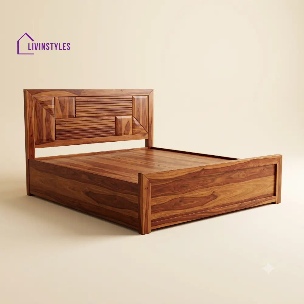 Sivagami Sheesham Wood Bed With Box Storage | Wooden Bed