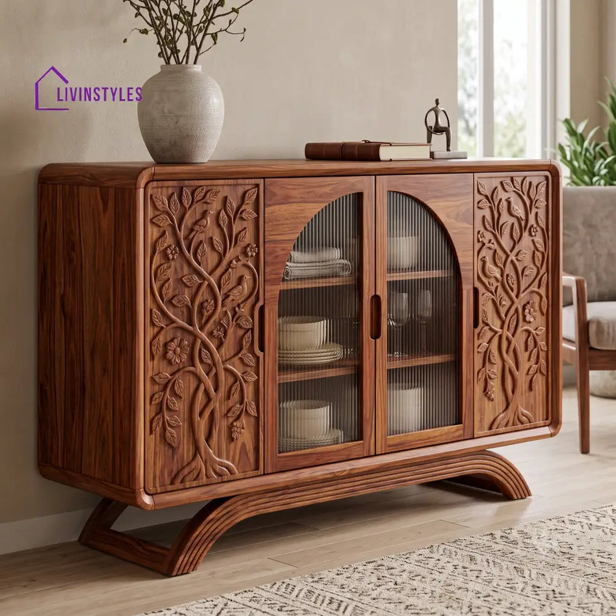 Sivapriya Premium Sheesham Wood Sideboard and Cabinet for Living Room