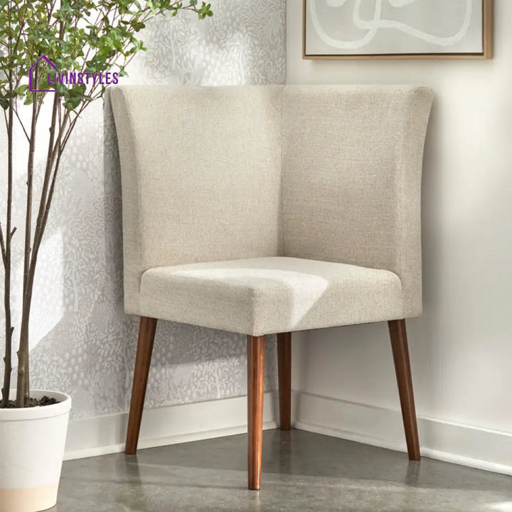 Siya Solid Wood and Fabric Arm Chair | Living Room Chair | Lounge Chair