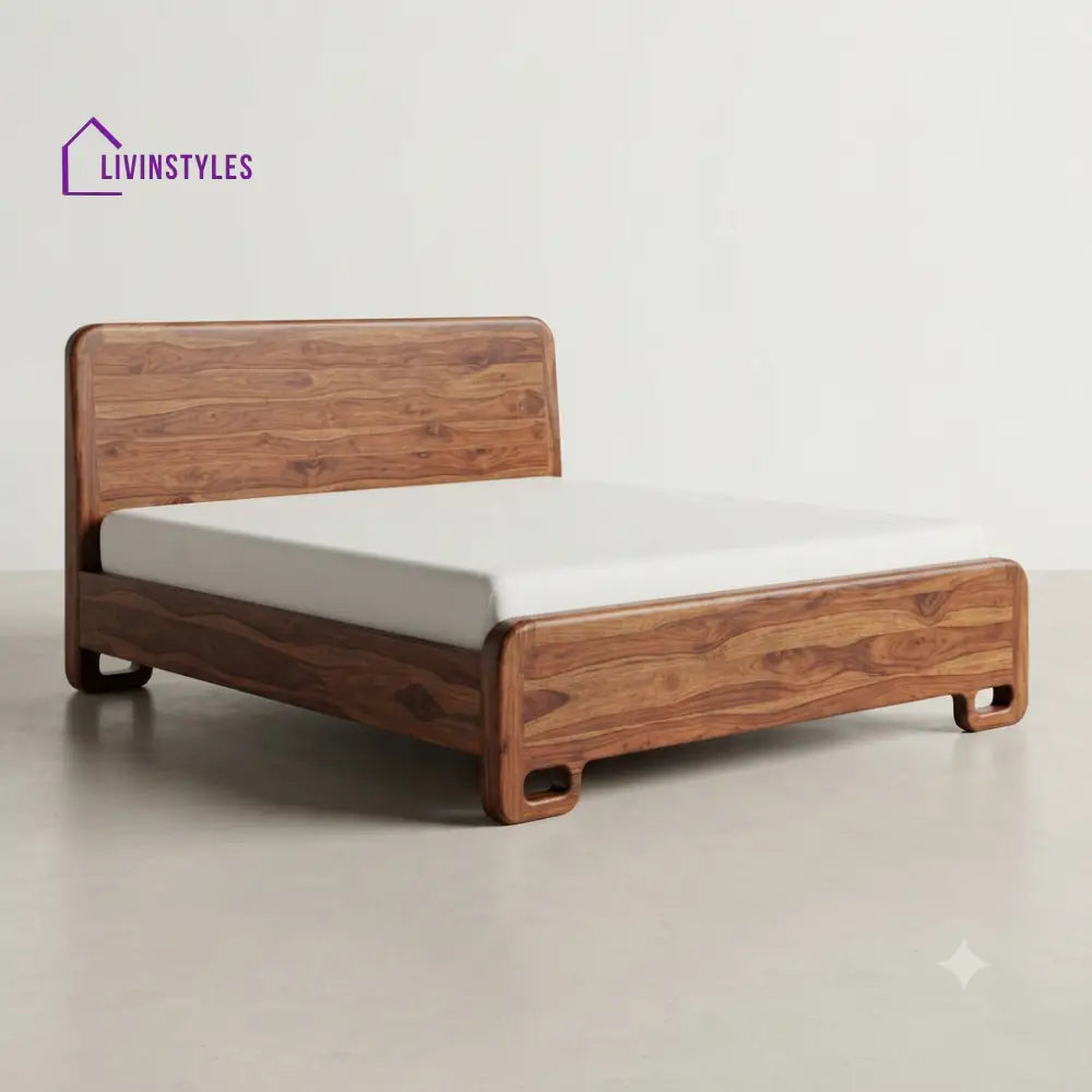 Siyanda Wooden Double Bed | King Size Bed | Queen Size Bed - Bed Without Storage