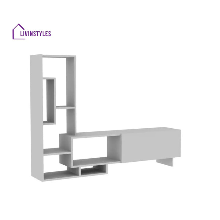 Skye White Finish Tv Unit Stand for Living Room