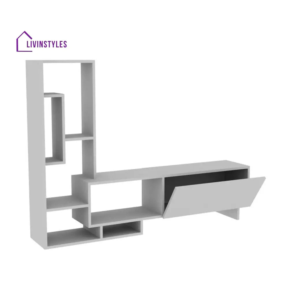 Skye White Finish Tv Unit Stand for Living Room