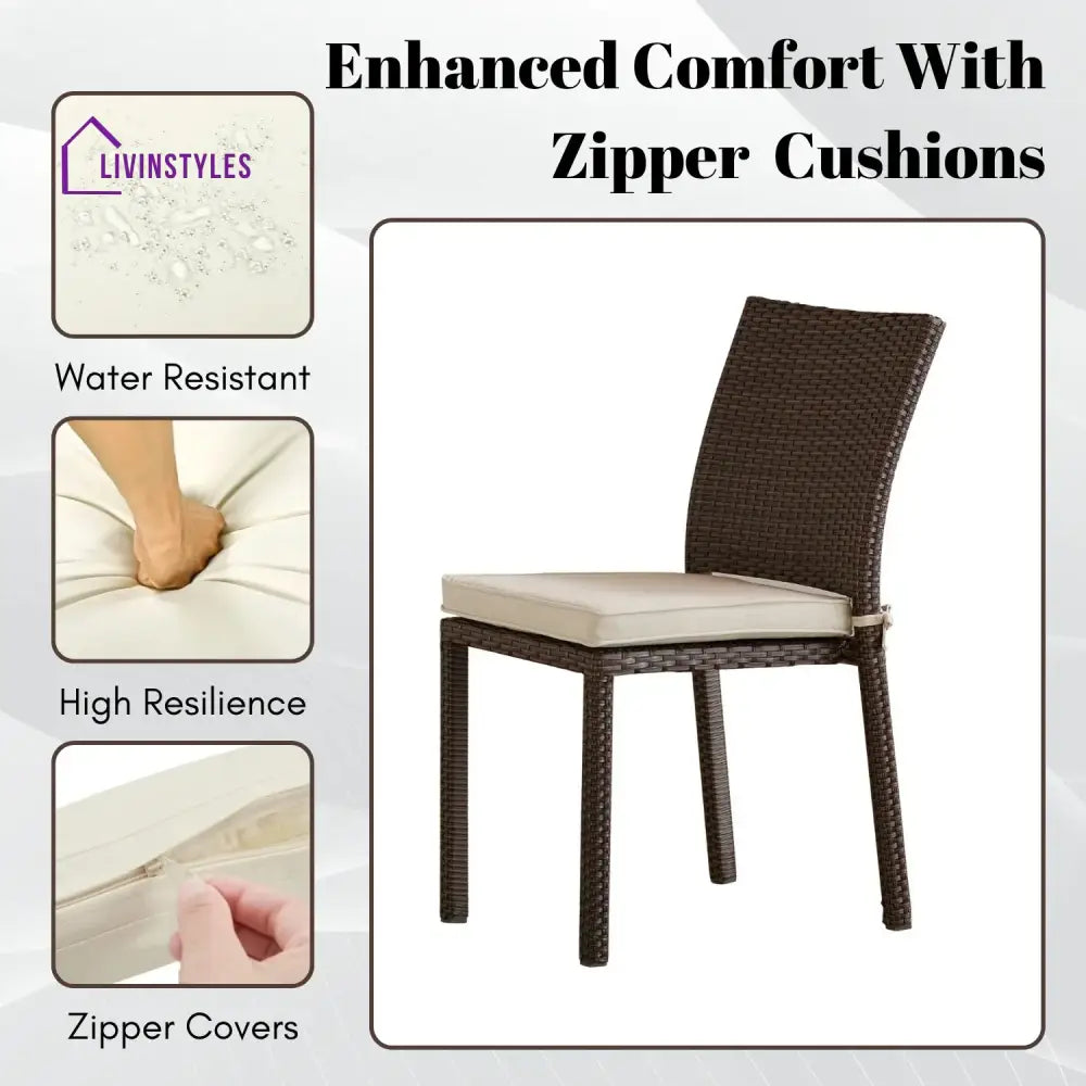 Skylar 1-Piece Outdoor Rattan Wicker Patio Dining Chair Dinning Chairs