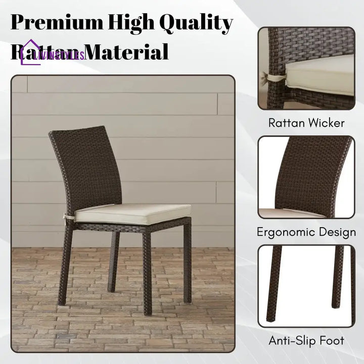Skylar 1-Piece Outdoor Rattan Wicker Patio Dining Chair Dinning Chairs