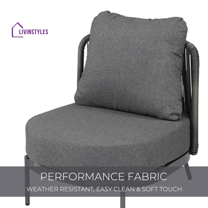 Sleak Outdoor Patio Seating Set 2 Chairs and 1 Table Set (Dark Grey) - Coffee Table Sets
