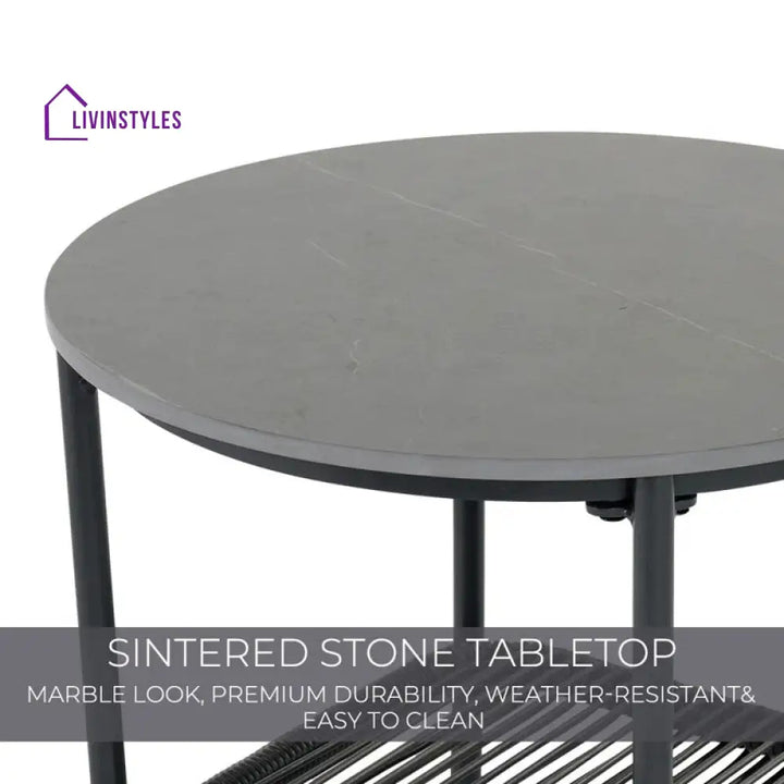 Sleak Outdoor Patio Seating Set 2 Chairs and 1 Table Set (Dark Grey) - Coffee Table Sets