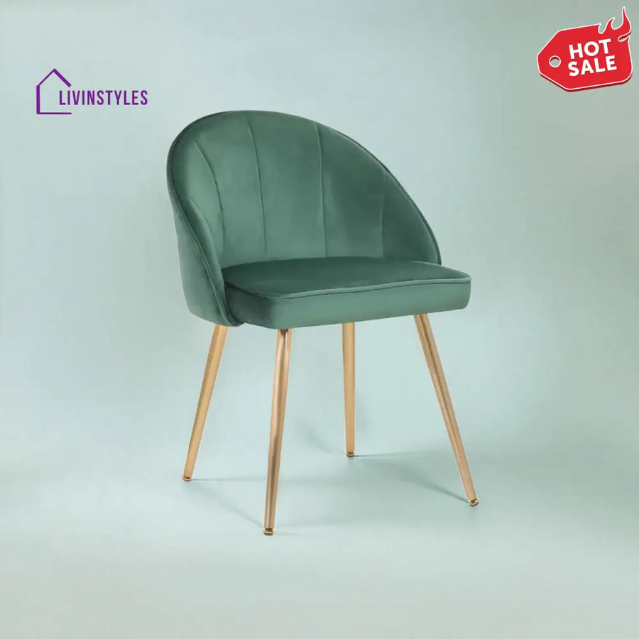 Sleek Velvet Dining Chair Green Furniture